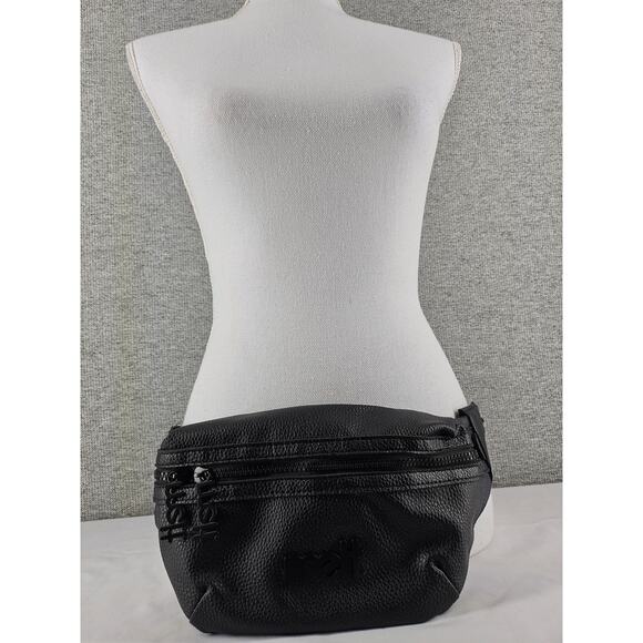 MELT COSMETICS BLACK SLING FANNY BAG CROSSBODY - 10" L x 6" H - ADJUSTABLE STRAP - Picture 3 of 12